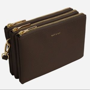 Matt & Nat TRIPLET Vegan Crossbody Bag - Purity colour is chocolate (4)
